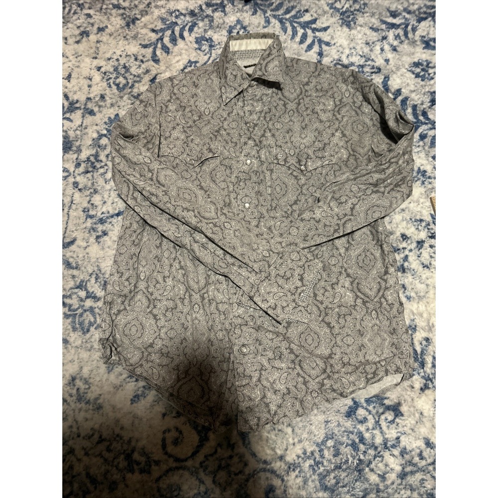 Stetson Shirt Mens M Multicolor Paisley Pearl Snap Western Long Sleeve Cotton